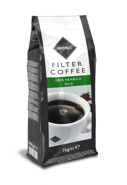 Rioba Mild 100% Arabica káva mletá 1kg - gerösteter gemahlener Kaffee