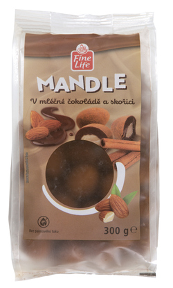 Mandle v čokoládě mléčné se skořicí Mandeln in Schokolade mit Zimtgeschmack