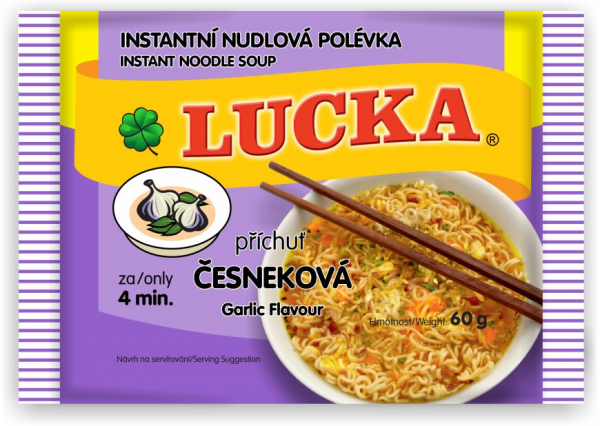 Lucka Polévka instantní nudlová česneková - Instant-Nudel-Knoblauchsuppe
