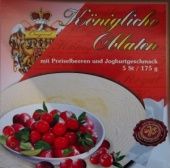 Královské Oplatky mit Preiselbeer-Joghurtgeschmack